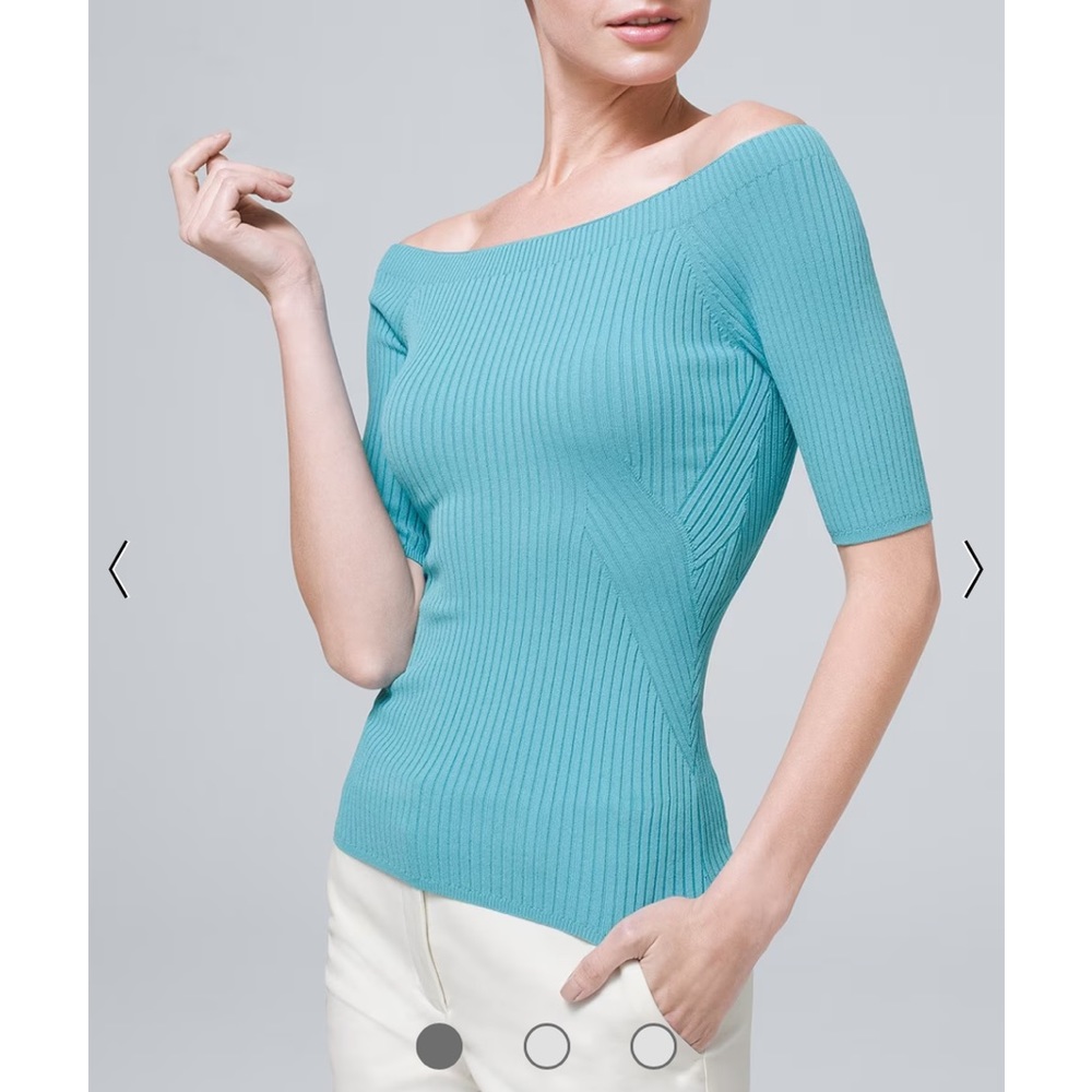 NWT White House Black Market Ribbed Sweater in Turquoise size M